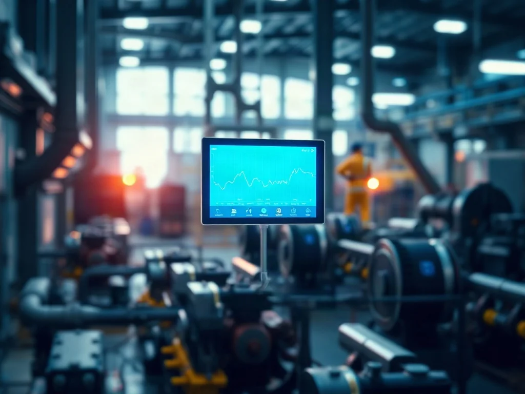 Ekran systemu monitorowania energii w nowoczesnej fabryce, prezentujący technologie optymalizacji kosztów produkcji.